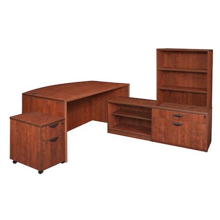 Regency Legacy Hi-Low L-Desks, 80 D X 56 H, 71 W X Wood, Cherry LLDLCBFMPH7135CH